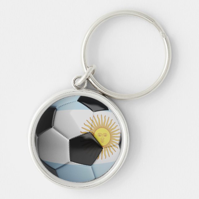 Llavero Balón de fútbol de la bandera de la Argentina (Frente)