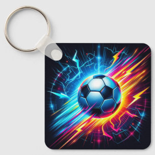 Llavero Balón de fútbol eléctrico futurista Lightning