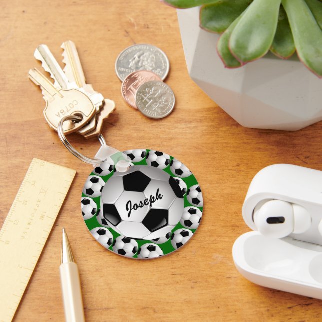 Llavero Balón de fútbol personalizado en patrón de fútbol (Escritorio )