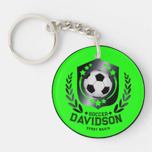 Llavero Balón de Fútbol Personalizado Verde   Texto Person