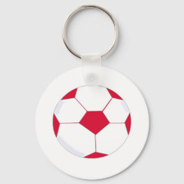 Llavero Balón de fútbol rojo y blanco