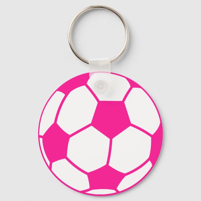 Llavero Balón de fútbol rosa caliente (Anverso)
