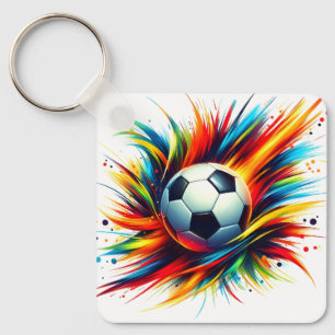 Llavero Balón de fútbol Splash Futurista Abstracto
