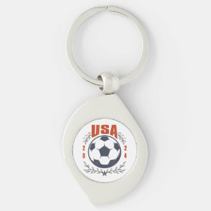 Llavero Balón de Fútbol USA 2024 Estrellas y Corona de Lau