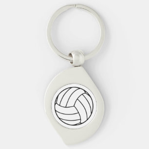 Llavero Balón de voleibol negro/blanco sobre blanco