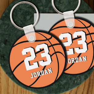 Llavero Balón Naranja de Baloncesto con Nombre Personaliza