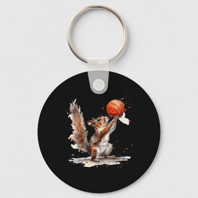 Llavero Baloncesto acuarela ardilla Baloncesto Lover Bb (Anverso)