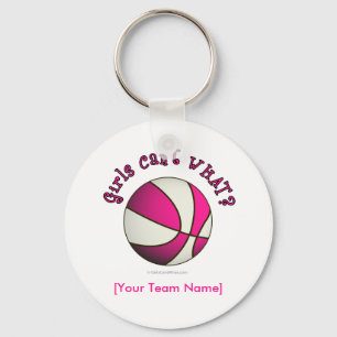 Llavero Baloncesto - Blanco/Rosa