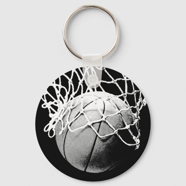Llavero Baloncesto blanco y negro (Anverso)