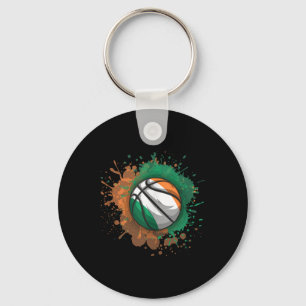 Llavero Baloncesto Con Bandera De Irlanda