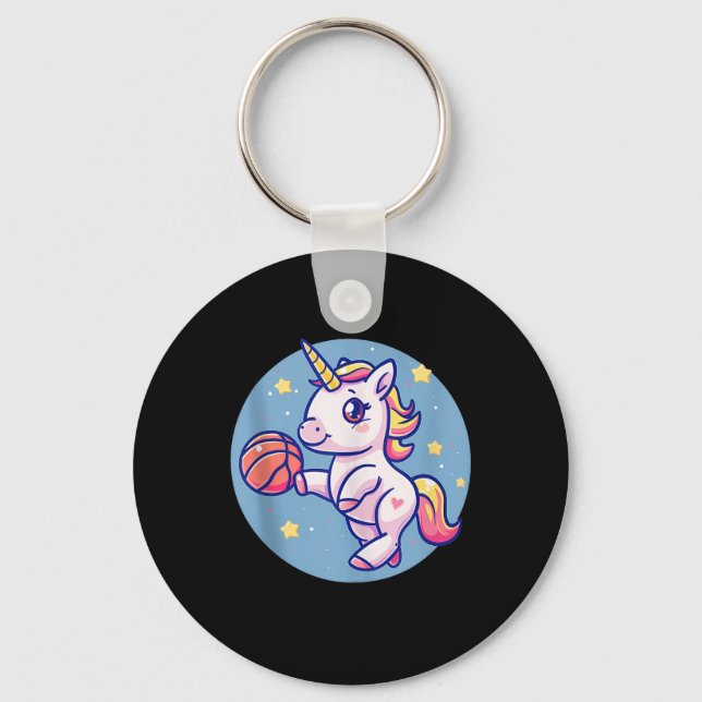 Llavero Baloncesto Cuidad de Baloncesto Unicornio Dibujo A (Anverso)