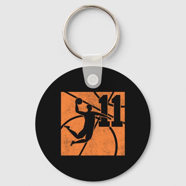 Llavero Baloncesto De 11 Años Dunk Fiesta De Cumpleaños 11 (Anverso)