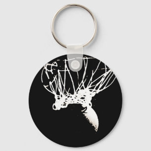 Llavero Baloncesto de arte pop blanco negro