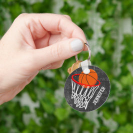 Llavero Baloncesto de Chalkboard y Hoop personalizados