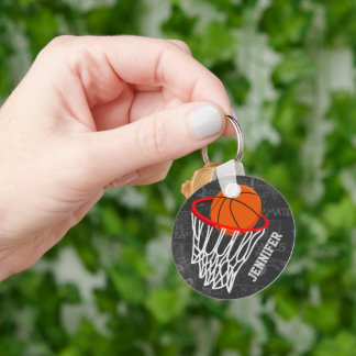 Llavero Baloncesto de Chalkboard y Hoop personalizados