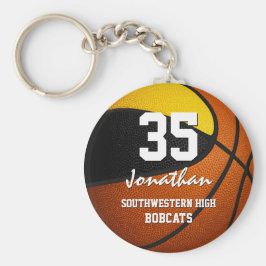 Llavero Baloncesto de chicas masculinos del equipo de oro 