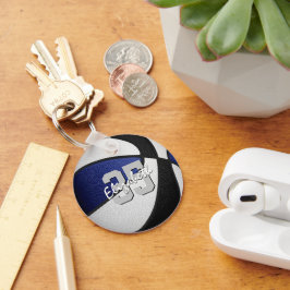 Llavero baloncesto del personalizado negro azul jersey