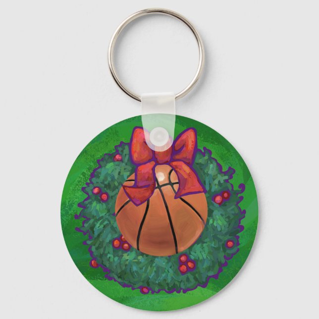 Llavero Baloncesto en Wreath Navidades (Anverso)