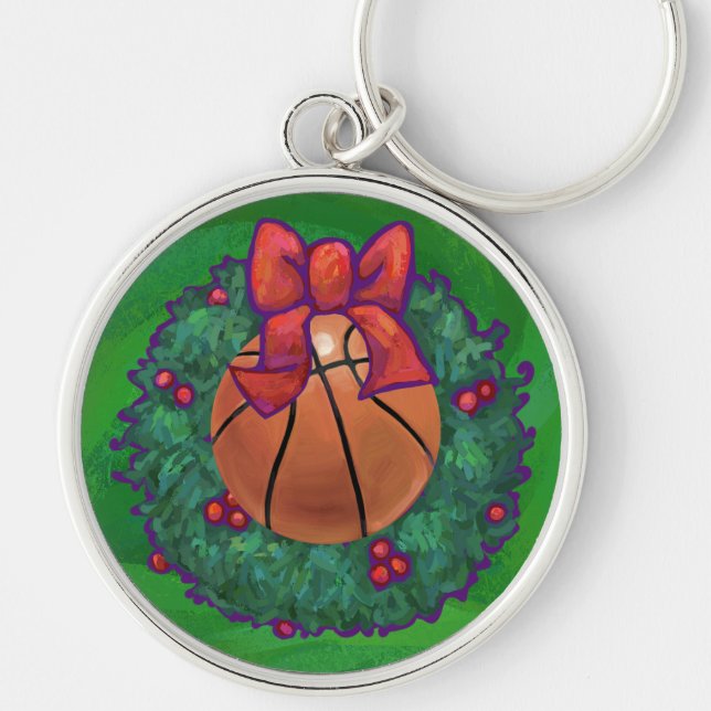 Llavero Baloncesto en Wreath Navidades (Frente)