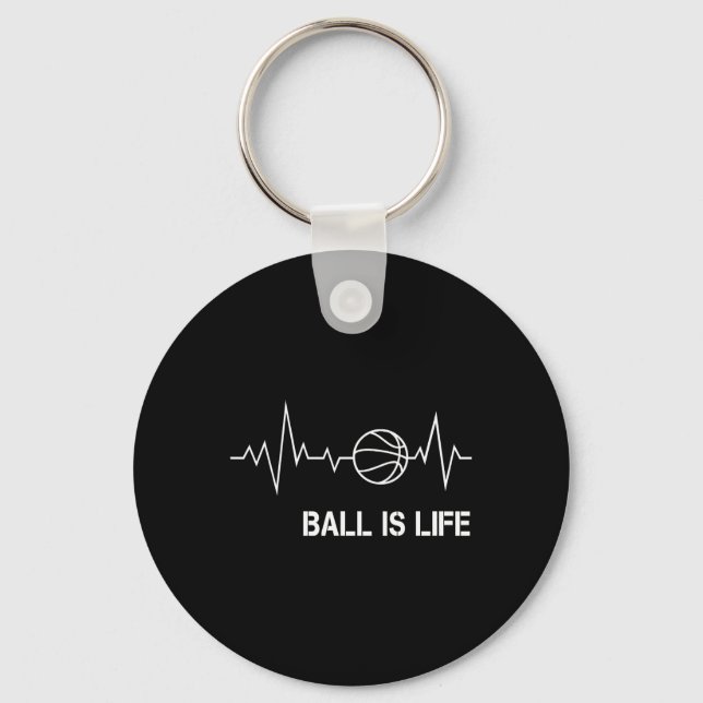 Llavero Baloncesto Heartbeat Big Balls My Life Baller Play (Anverso)