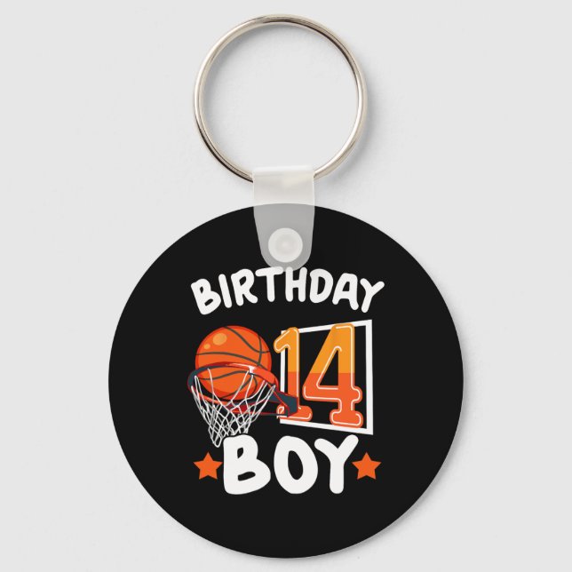 Llavero Baloncesto Im 14 Años Decoración De Niño De 14 Año (Anverso)