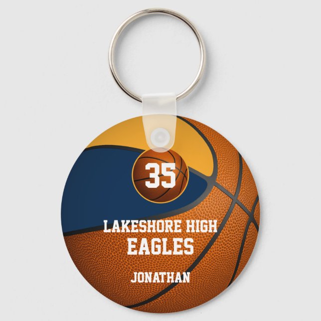 Llavero Baloncesto masculino del equipo de la escuela de o (Anverso)