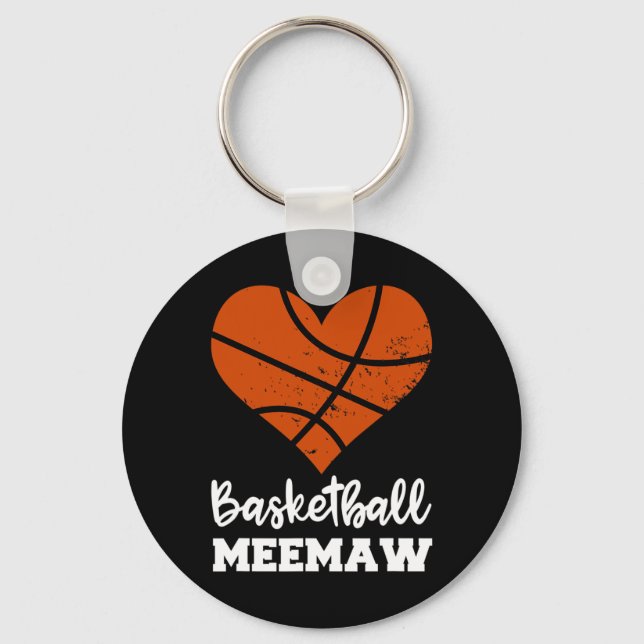 Llavero Baloncesto Meemaw Fun Baloncesto Heart Grandma Mee (Anverso)