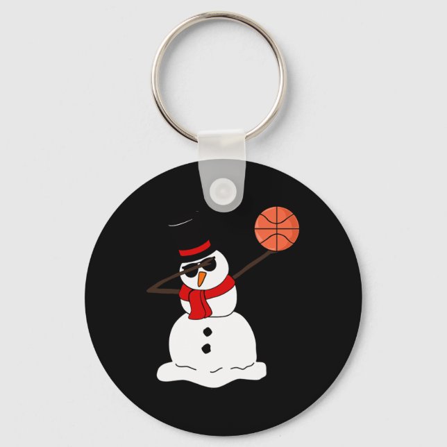 Llavero Baloncesto Navidades de luz de nieve en baloncesto (Anverso)