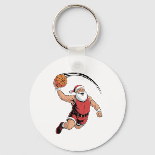 Llavero Baloncesto navideño en el deporte de Santa Claus