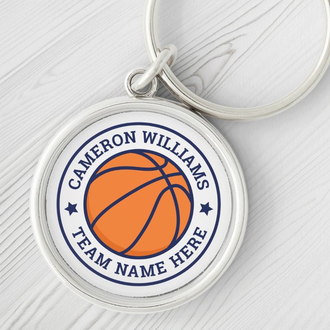 Llavero Baloncesto nombre y equipo estrellas azules blanco (Subido por el creador)