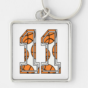 Llavero Baloncesto número 11 en blanco