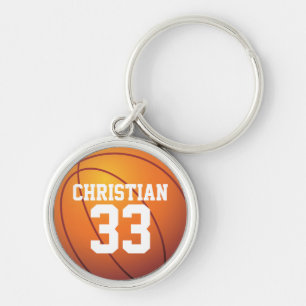 Llavero Baloncesto personalizado del nombre y del número