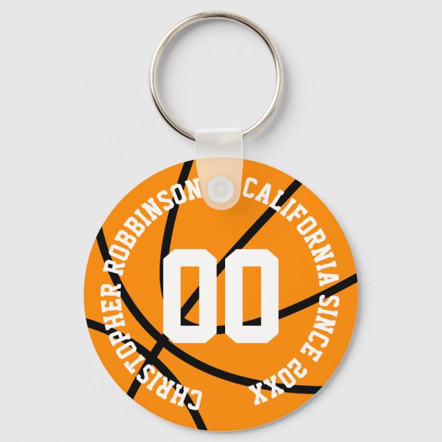 Llavero Baloncesto personalizado moderno (Anverso)