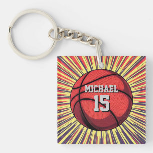 Llavero Baloncesto Tu Nombre Pop Art
