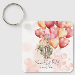 Llavero Balones de corazón rojo Día de San Valentín coneji