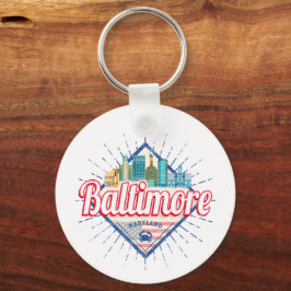 Llavero Baltimore Maryland United States Skyline Vintage