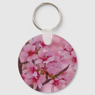 Llavero Bañado en flores de cerezo japonesas rosadas