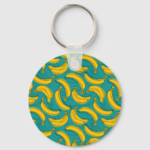 Llavero Banana amarilla: pintura de contorno negro
