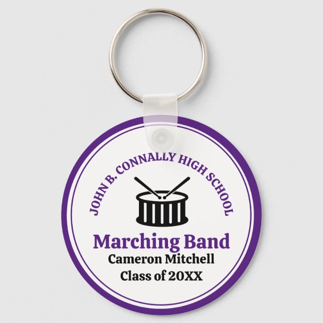 Llavero Banda de marcha Purple High School personalizada (Reverso )