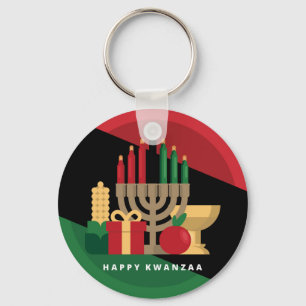 Llavero banda diagonal Happy Kwanzaa