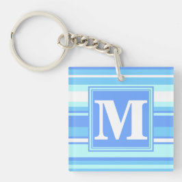Llavero Bandas azules del cielo monogramo