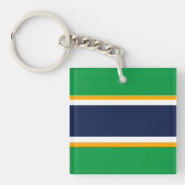 Llavero Bandas de Carreras verde amarillo blanco azul de l