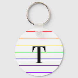 Llavero Bandas de color arco iris monogramo