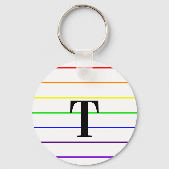 Llavero Bandas de color arco iris monogramo (Anverso)