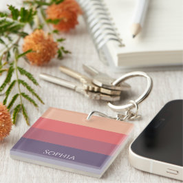 Llavero Bandas de colores otoñales- Keychain acrílico
