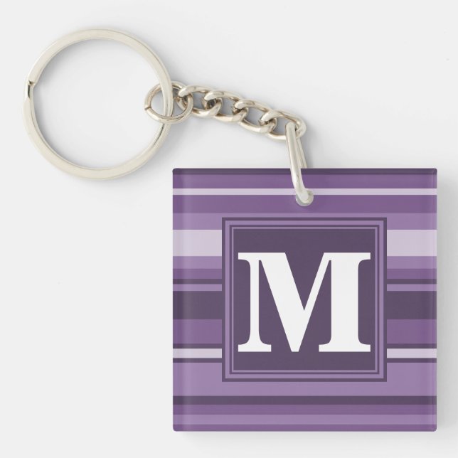 Llavero Bandas de lavanda monogramo (Frente)