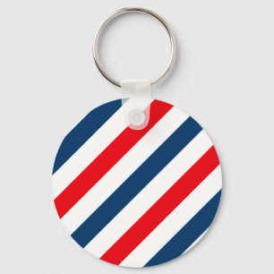 Llavero Bandas diagonales tricolor (azul, blanco y rojo)