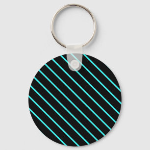 Llavero Bandas negras de monograma cúpula aqua de impresió