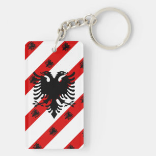 Llavero Bandera albanesa de las rayas