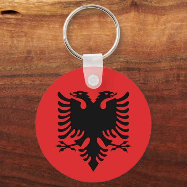 Llavero Bandera albanesa y vacaciones en Albania, viajes / (Anverso)